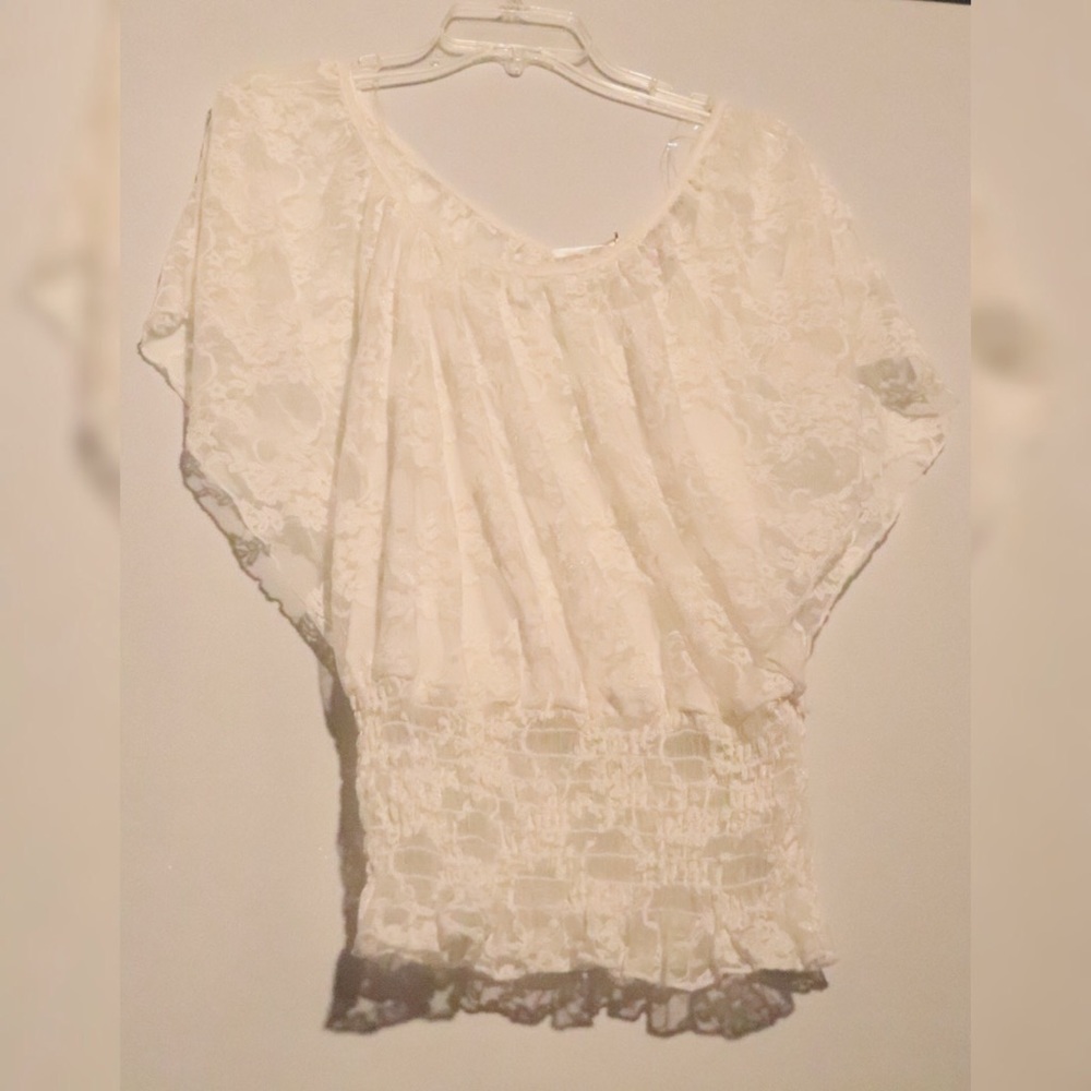 NWT HAE White Lace Top